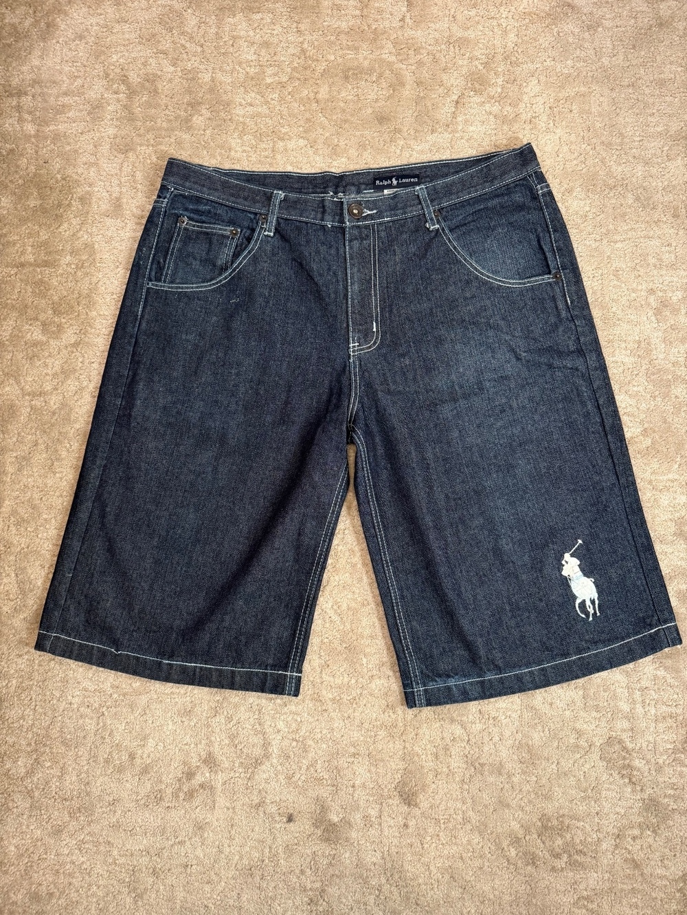 Ralph Lauren Brooklyn Basement Denim Jorts Men’s 40 Big Pony Baggy Y2K Shorts